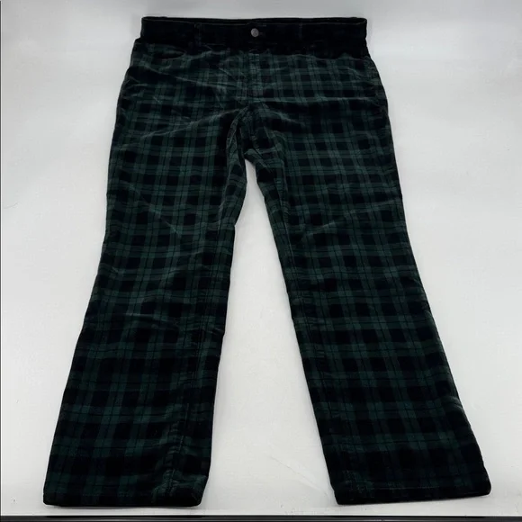 Talbots Holiday Preppy Old Money Tartan Plaid Velveteen Straight Leg Pants - Picture 6 of 16